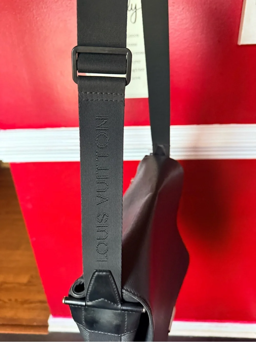 Louis Vuitton Black Leather Messenger Bag